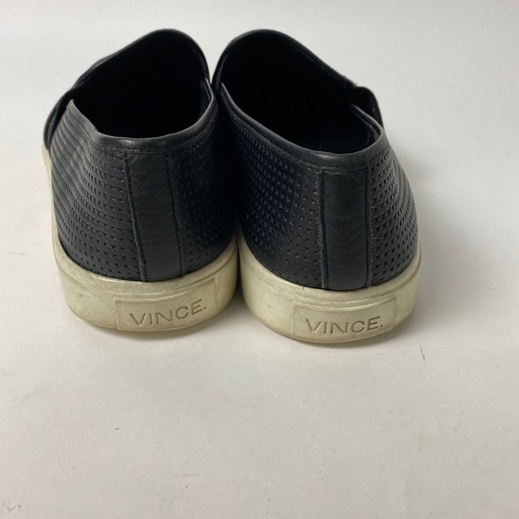 VINCE Blair Perforated Leather Slip On Sneaker BLK - Picture 4 of 10